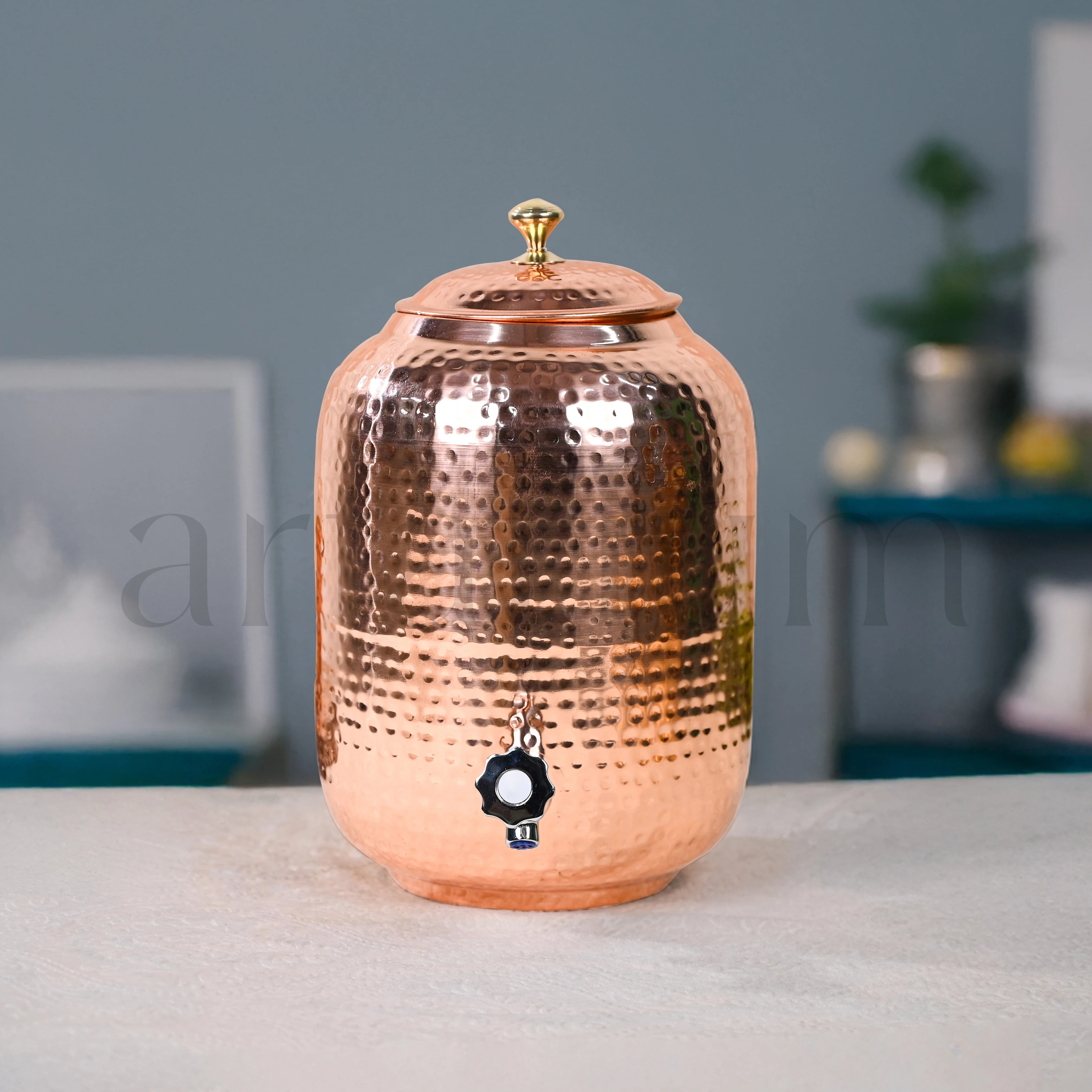 Antique Copper Water Dispenser With Lid