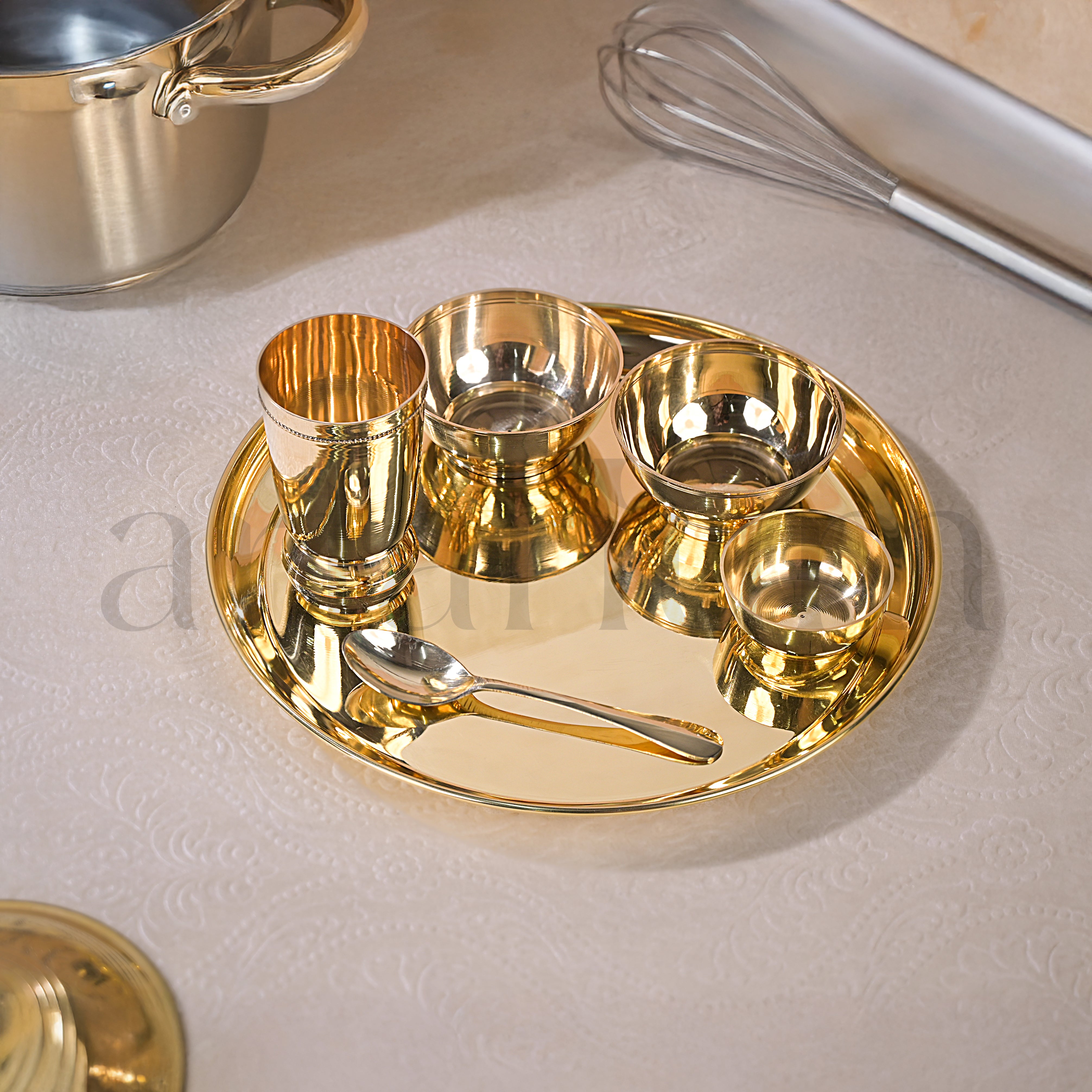 Brass Plain Thali set