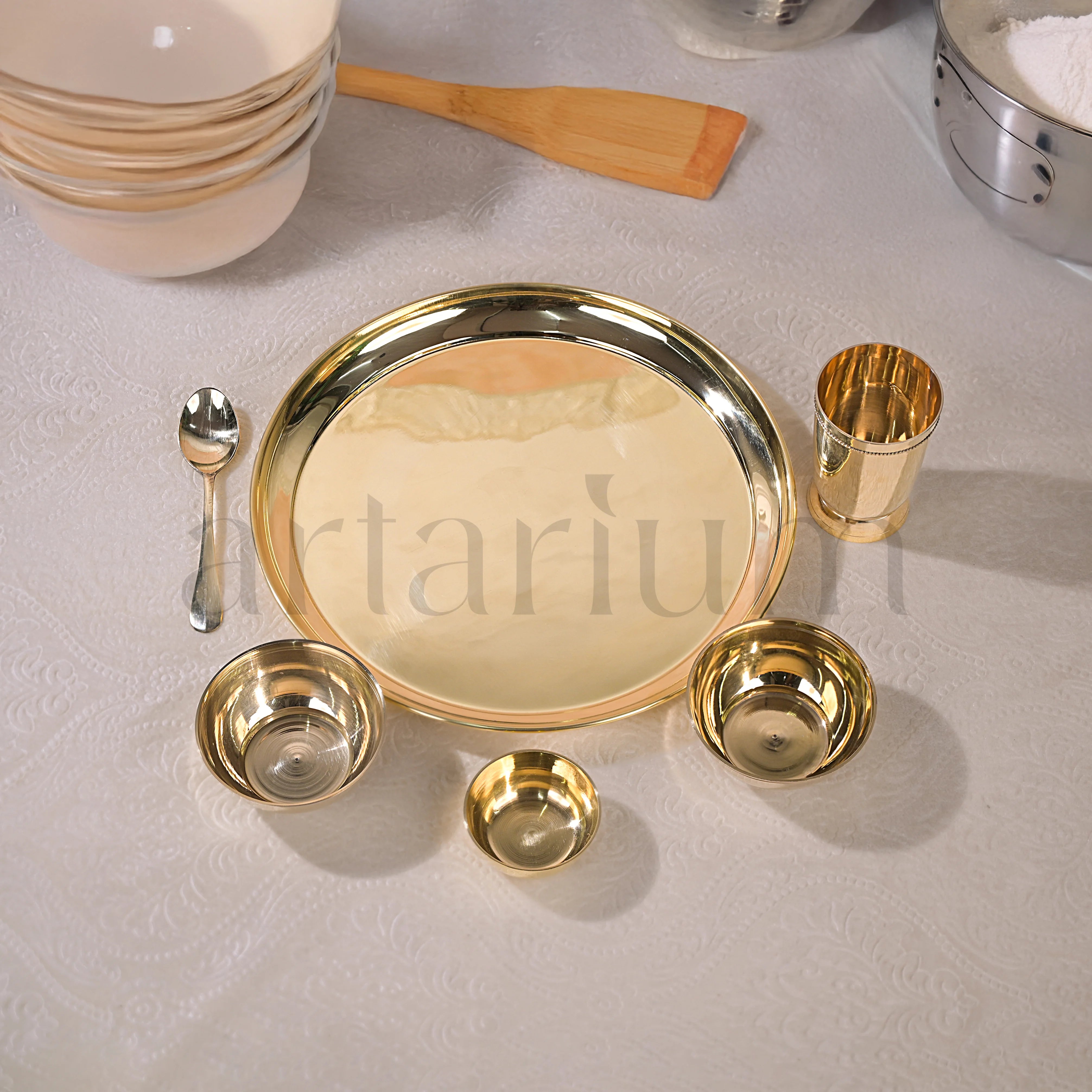 Brass Plain Thali set