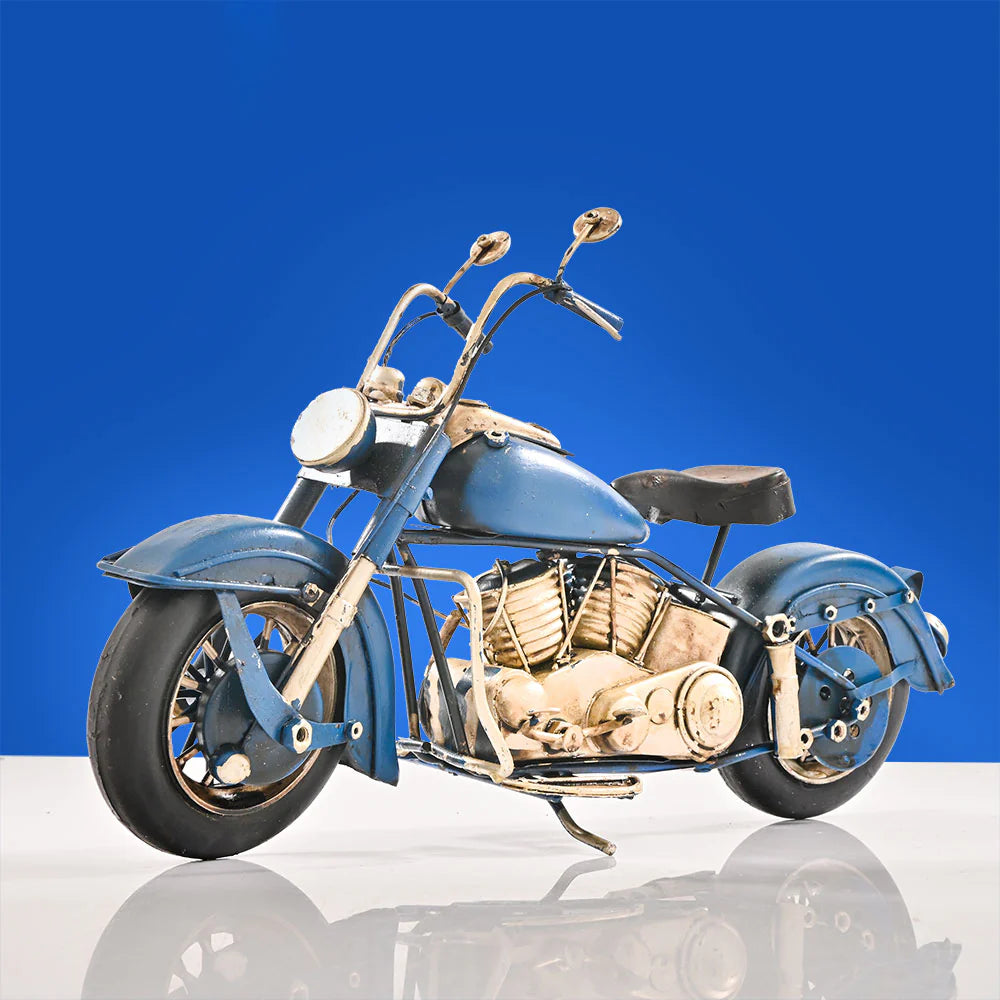 Blue Lightening Vintage Motorcycle