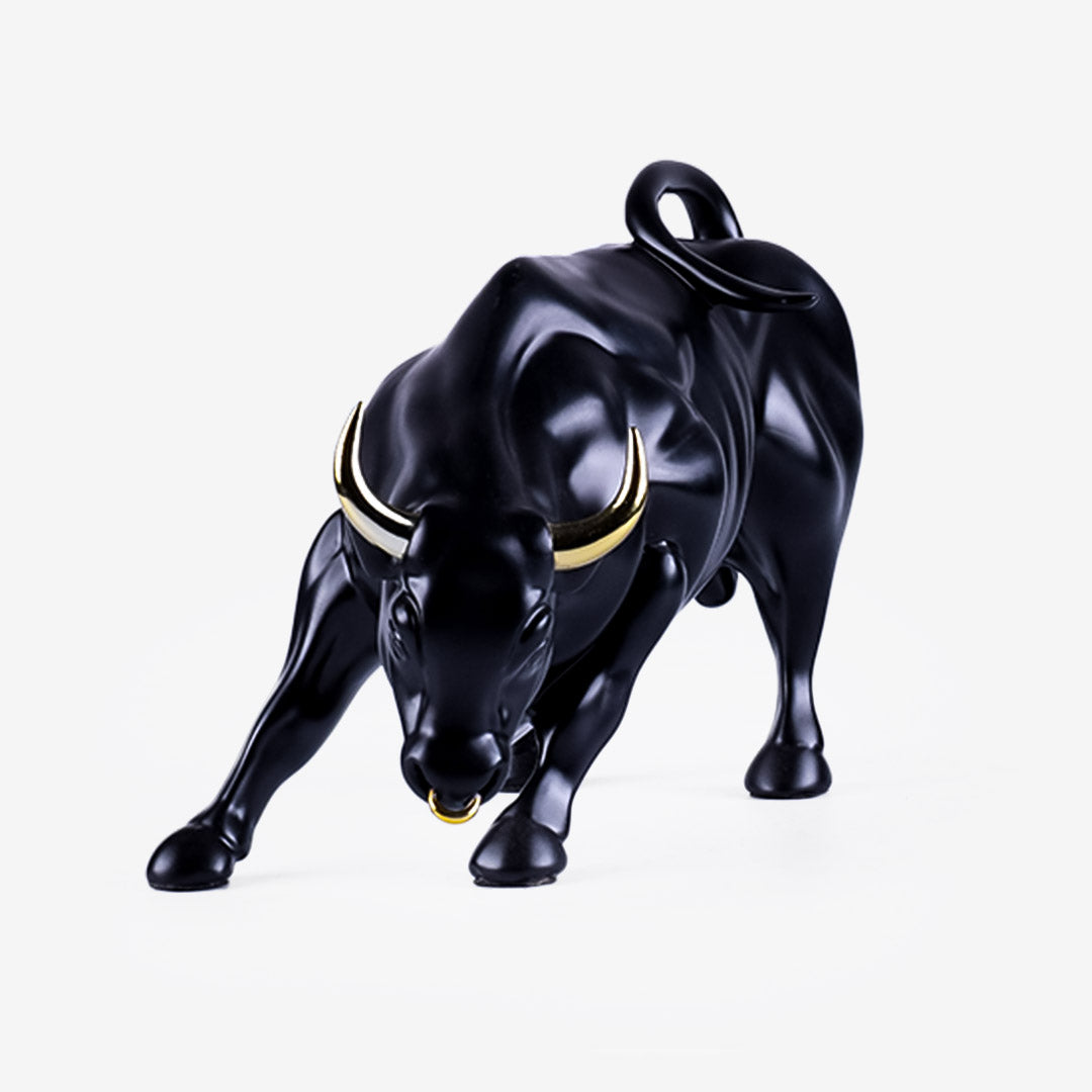 Abstract Art Charging Bull Figurine Big