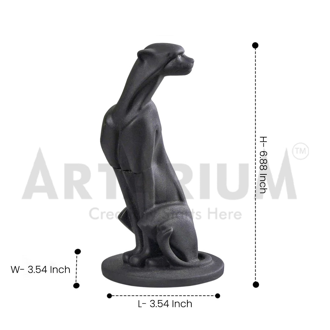 Abstract Art Sitting Panther Figurine