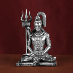 Meditating Lord Shiva 40 - 45 Gm Pure Silver