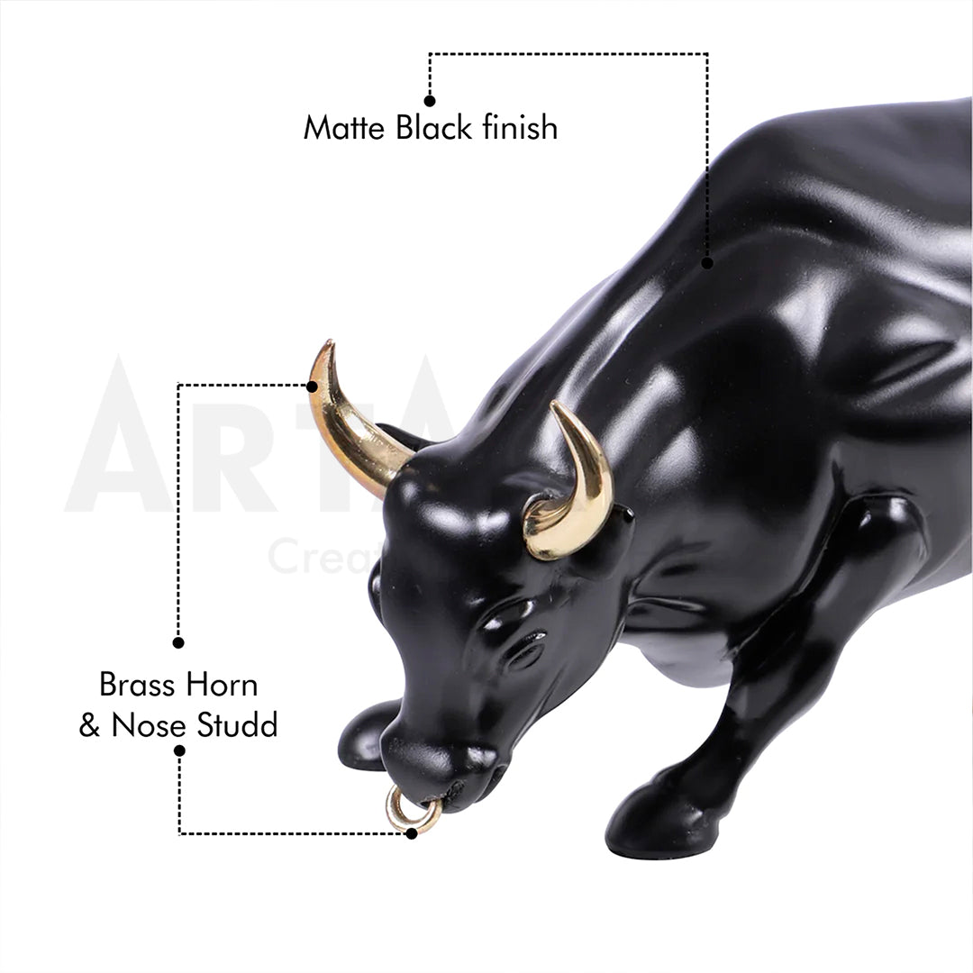 Abstract Art Charging Bull Figurine