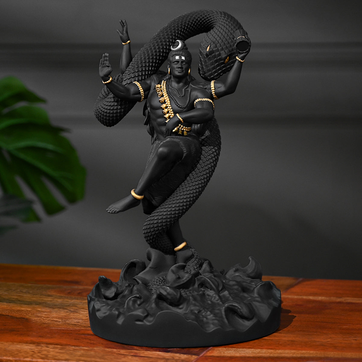 Mystical Shiva Black With Golden Ornaments