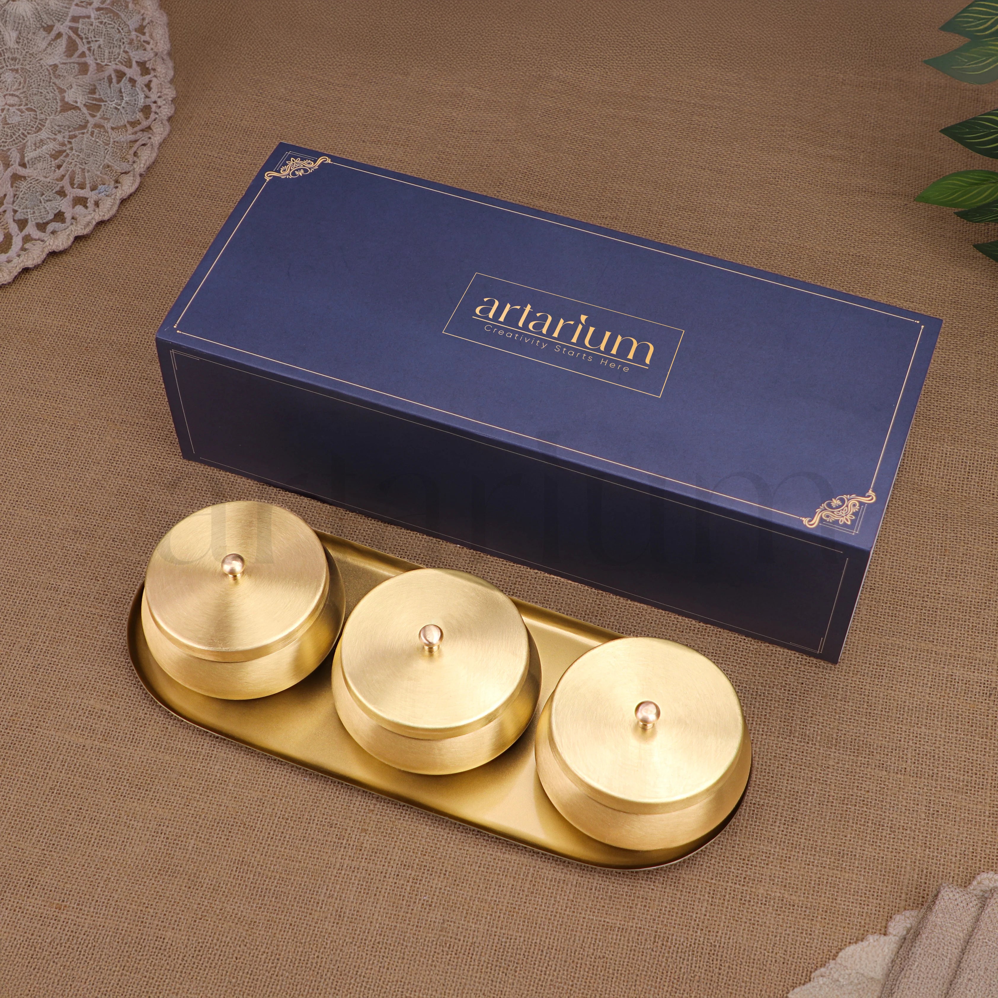 Brass Nut Bowl Gift Set