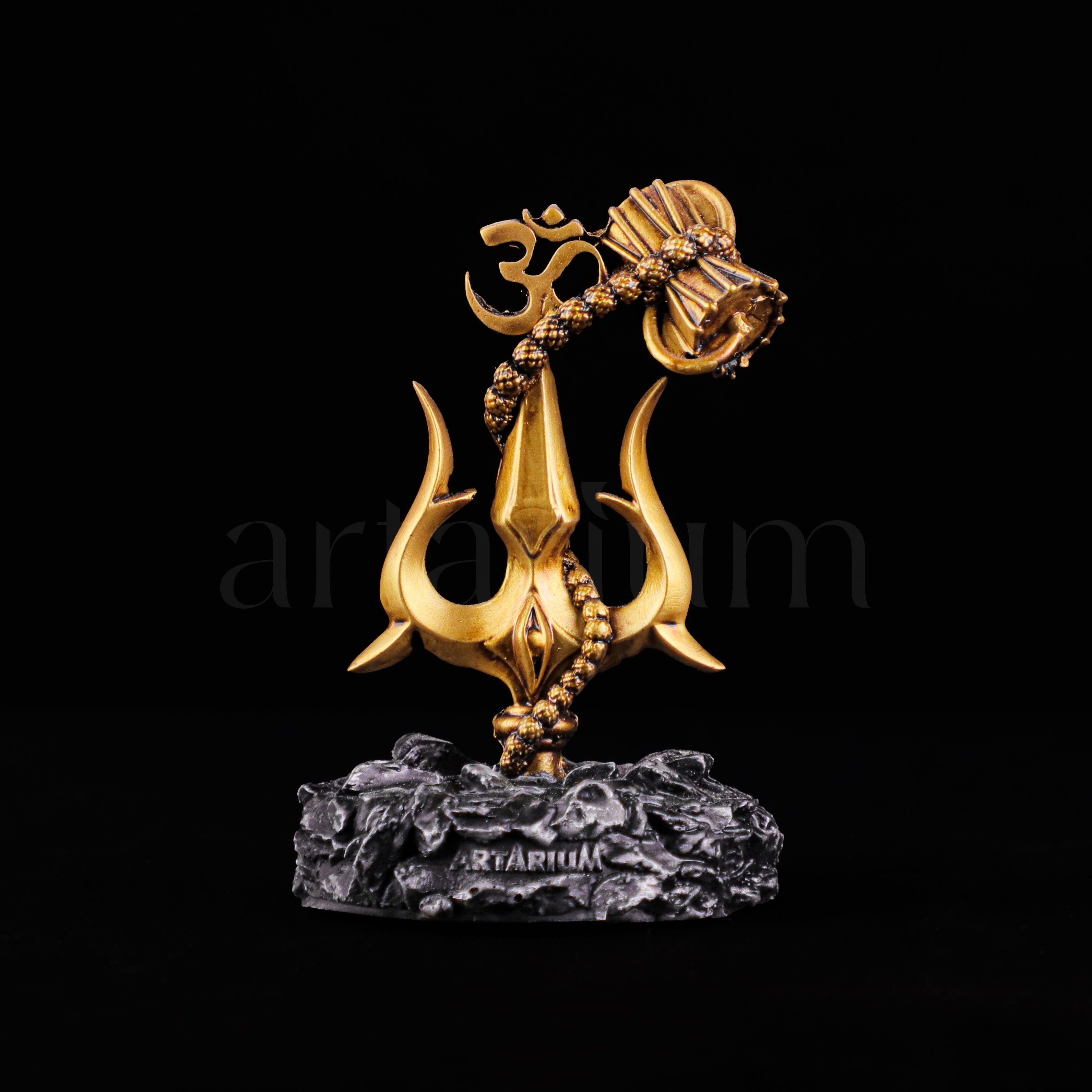 Lord Shiva Trishul With Damru Car Dashboard