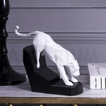 Load image into Gallery viewer, Modern Geometric Leaping Jaguar Figurine