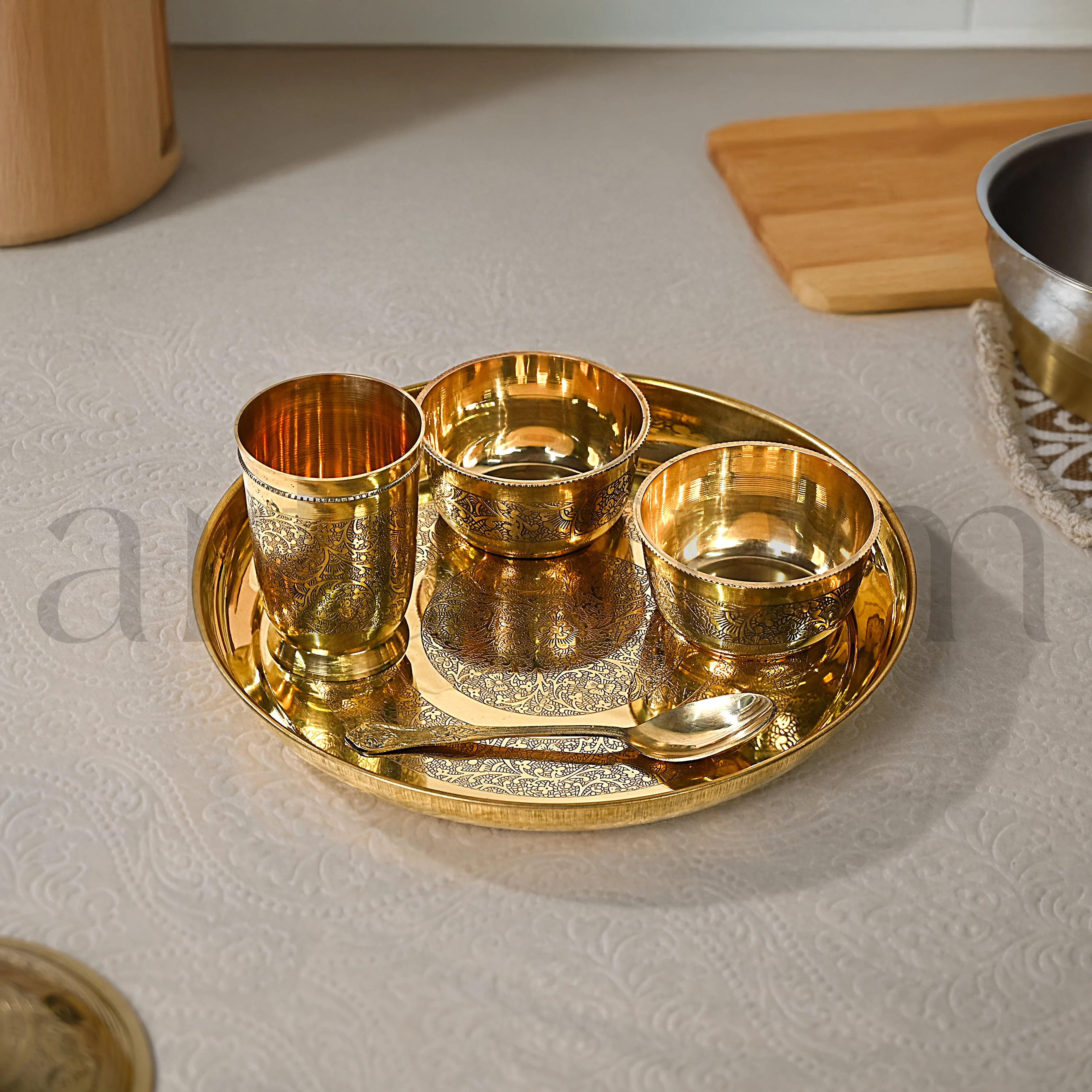 Brass Thali- Set of 5